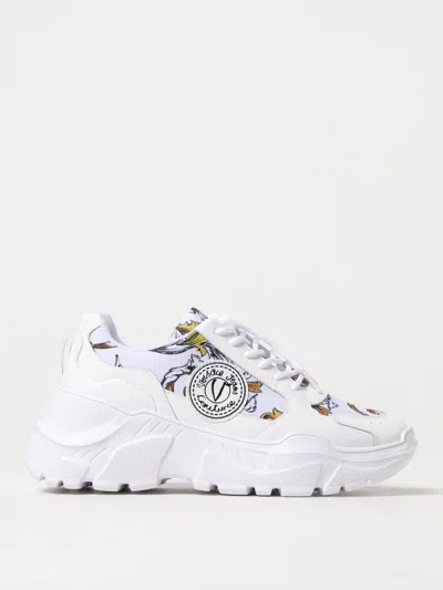 Versace Jeans Couture Barocco-print Sneakers In Weiss