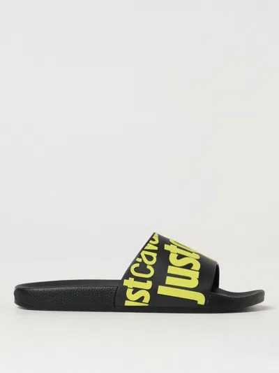 Just Cavalli Logo-print Slides In Gelb