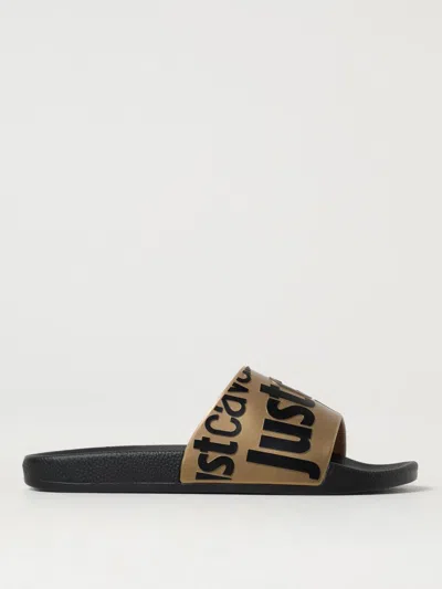 Just Cavalli Logo-print Slides In Schwarz 1