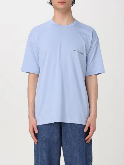 Comme Des Garçons Logo Print Crew Neck T-shirt In Blau