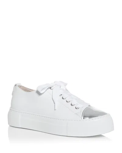Agl Attilio Giusti Leombruni Agl Mollie Metallic Toe Platform Sneaker In Silver/white