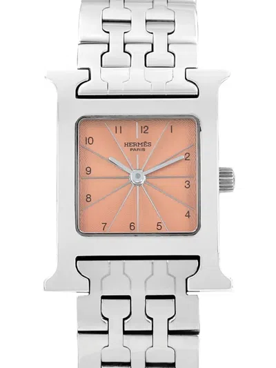 Pre-owned Hermes Circa 2000 Heure H 30mm In 粉色