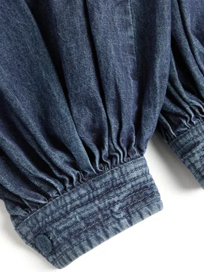 Valentino Chambray Denim Pants Elastic Cuffs In 蓝色