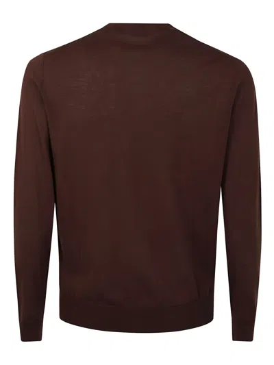 Ballantyne R Neck Pullover In 褐色