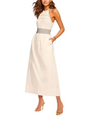 Ramy Brook Melanie Smocked Waist Sleeveless Maxi Dress In White