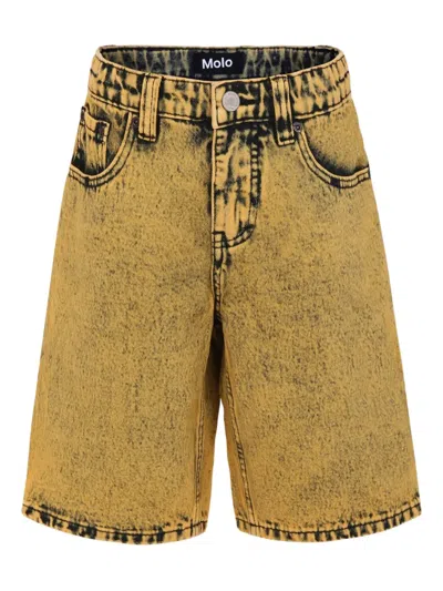 Molo Knee-length Denim Shorts In 黄色