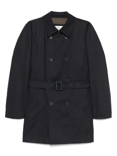 Herno Cotton Trench Coat In Blue
