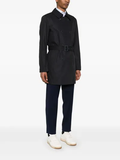 Herno Cotton Trench Coat In Blue
