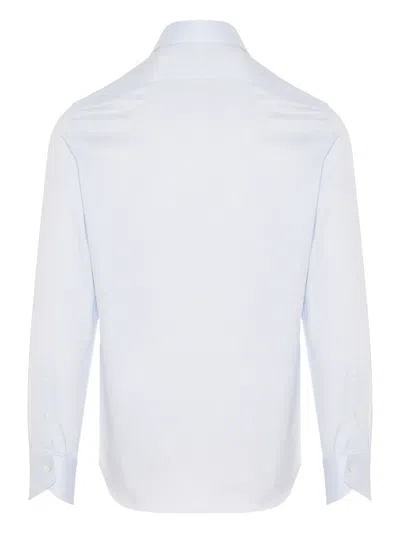 Canali Poplin Shirt In Blue