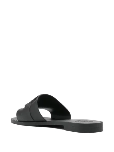 Moncler Mon Rubber Logo Flat Slide Sandals In Multi