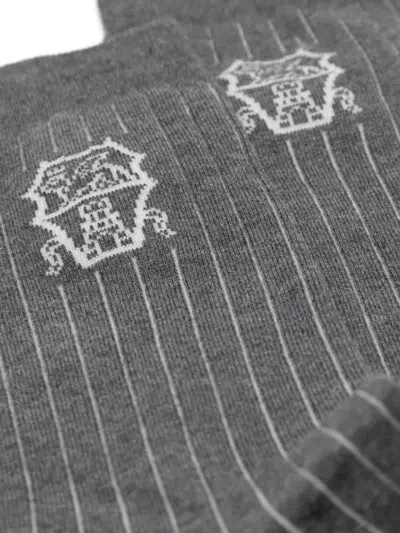 Brunello Cucinelli Intarsia-knit Logo Socks In 灰色