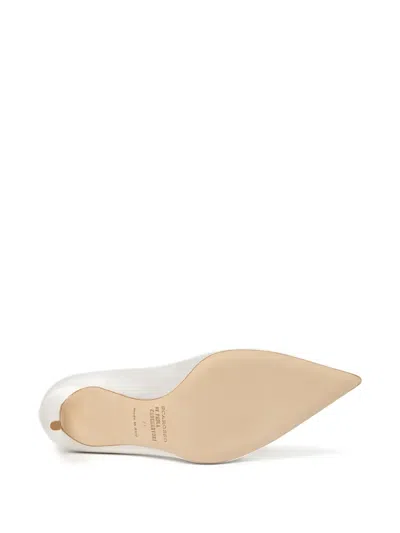 Scarosso Greta Satin Pointed-toe Pumps In White