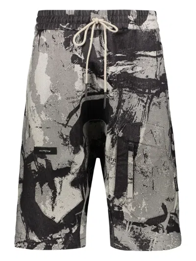 Iso.poetism Cotton Bermuda Shorts In Black