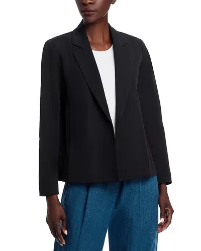 Eileen Fisher Stretch Twill Open Front Blazer In Black