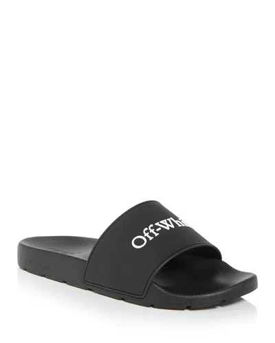 Off-white Bookish Logo Slides In Black/white