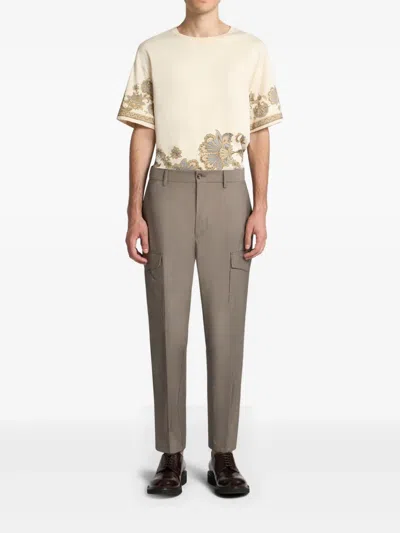 Etro Wool-blend Cargo Trousers In Grey