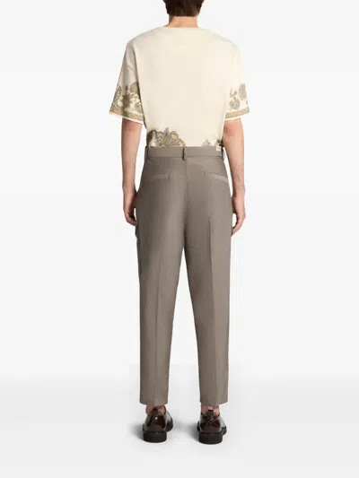 Etro Wool-blend Cargo Trousers In Grey