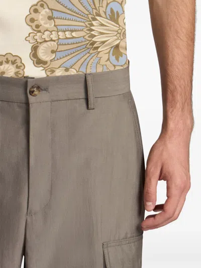 Etro Wool-blend Cargo Trousers In Grey