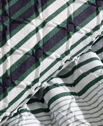 Nautica Lakefront Embossed Printed Comforter Set In Navy,green