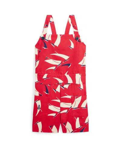 Polo Ralph Lauren Ralph Lauren Sailboat-print Cotton Canvas Romper In Art Deco Sails