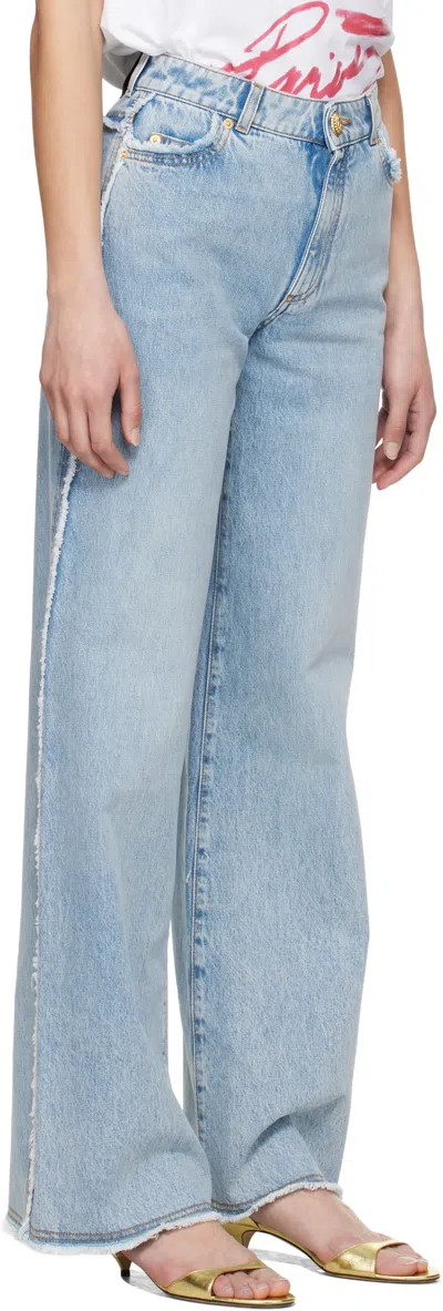 Balmain Straight Jeans In 6fc Bleu Jean Clair