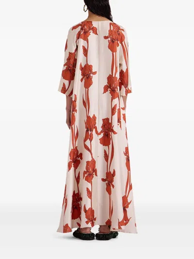 La Doublej La Double J Muumuu Printed Silk-satin Maxi Dress In Multicoloured