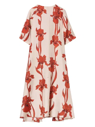 La Doublej La Double J Muumuu Printed Silk-satin Maxi Dress In Multicoloured