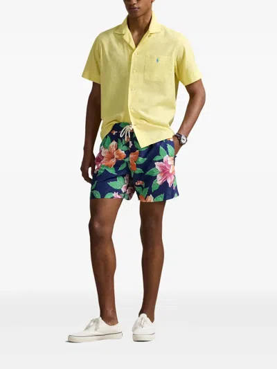 Polo Ralph Lauren Floral-print Swim Shorts In Hibiscus Navy