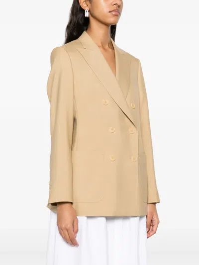 Max Mara Doublebreasted Blazer In Nude