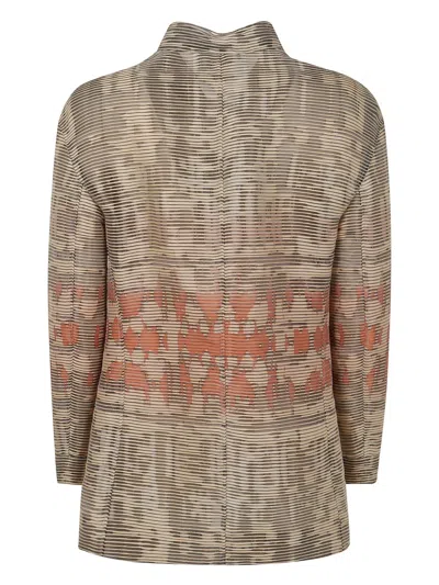 Giorgio Armani Giacca Cannete Jacquard Tigre In Nude