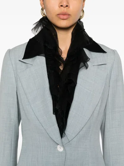 Pre-owned Givenchy 1990s Check-pattern Blazer In Blue