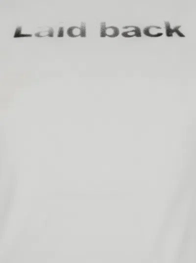 Low Classic 'laid Back' White Sleeveless Top With Round Neck And Print On The Front In White