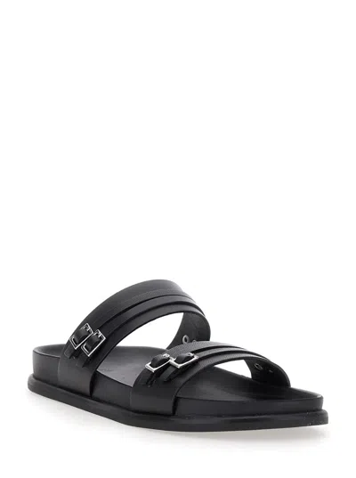 Vagabond Black Slip-on Sandals In Black