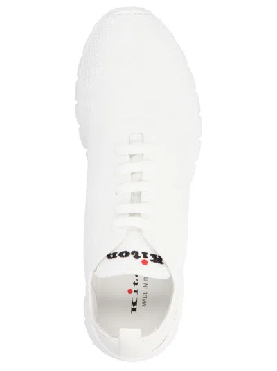 Kiton White Running Sneakers In White
