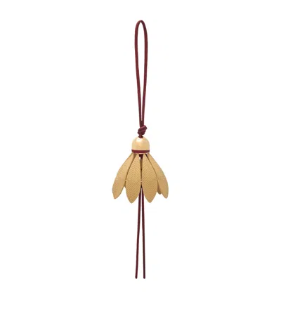 Loewe Badminton Bag Charm In Crimson Yellow