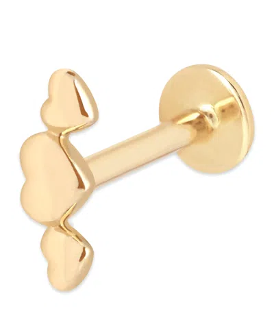 Astrid & Miyu Gold Heart Cluster Single Stud Earring In Gold