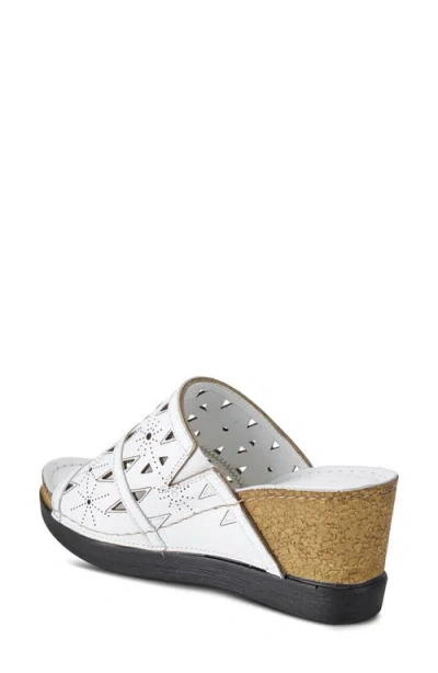 Spring Step Fusa Wedge Slide Sandal In White