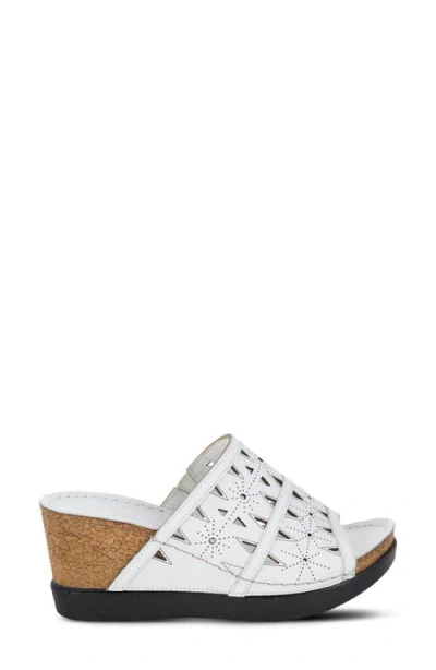 Spring Step Fusa Wedge Slide Sandal In White