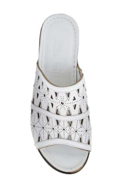 Spring Step Fusa Wedge Slide Sandal In White