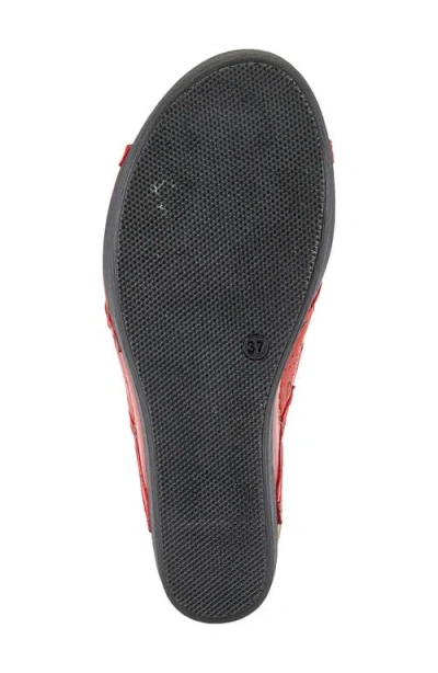 Spring Step Fusa Wedge Slide Sandal In Red