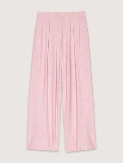 Maje Pivaldor Pleated Pants In Pink