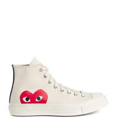 Comme Des Garçons Play Play Converse Cotton High Sneakers In White