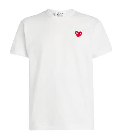 Comme Des Garçons Play Comme Des Garcons Play Mens Red Heart Logo T-shirt In White