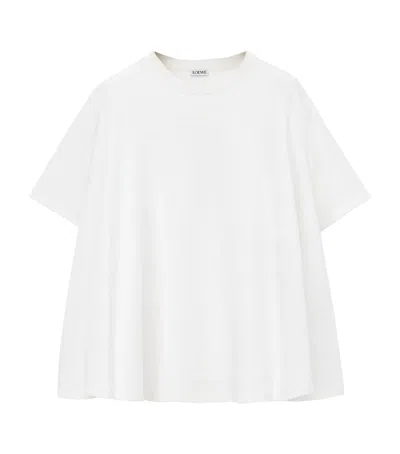Loewe Anagram-embroidered Trapeze T-shirt In White