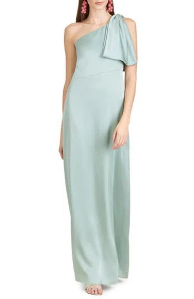 Sachin & Babi Chelsea One-shoulder Gown In Gray