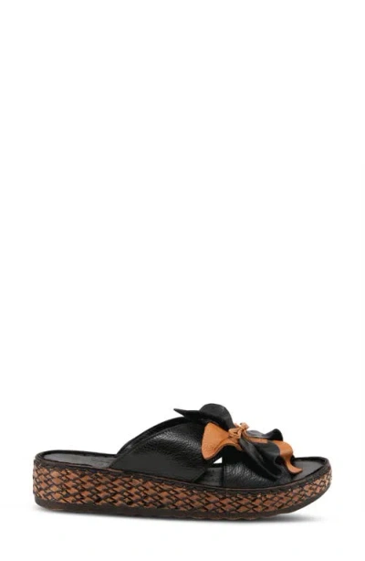 Spring Step Hilary Wedge Slide Sandal In Black