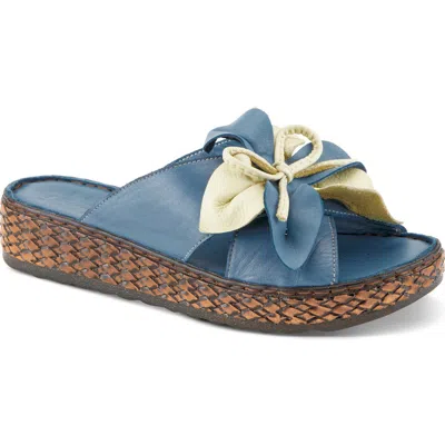 Spring Step Hilary Wedge Slide Sandal In Blue
