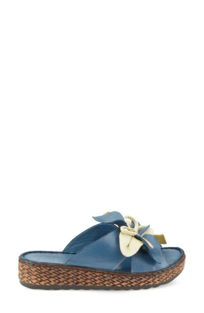 Spring Step Hilary Wedge Slide Sandal In Blue
