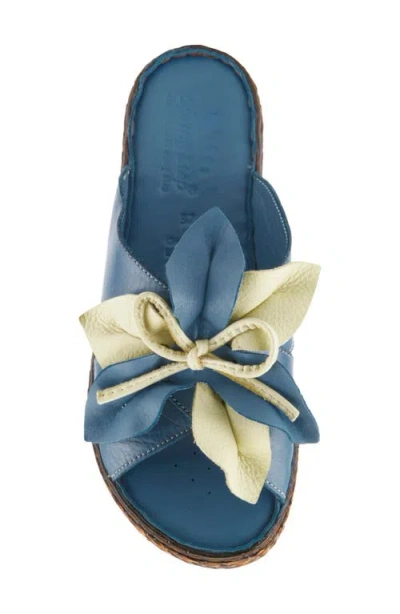 Spring Step Hilary Wedge Slide Sandal In Blue