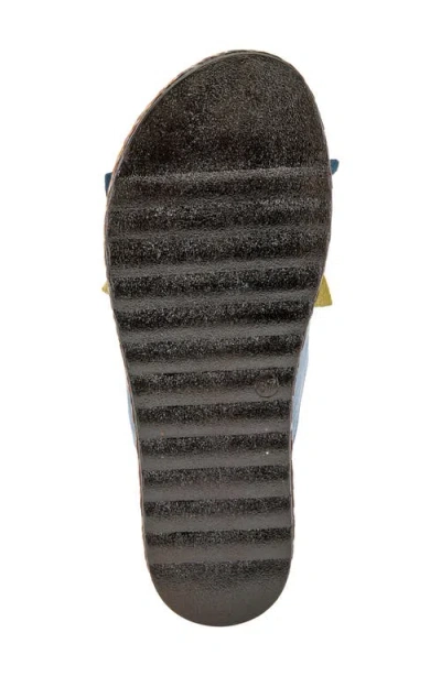 Spring Step Hilary Wedge Slide Sandal In Blue